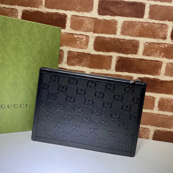 Affordable GUCCI GG embossed pouch 0125